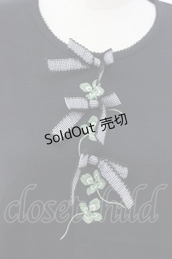 画像3: WONDERFUL WORLD / リボン&クローバTシャツ  ブラック T-25-12-22-018-LO-TS-SA-ZT530 (3)