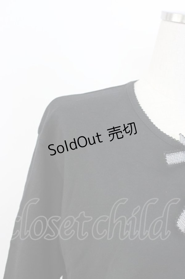画像4: WONDERFUL WORLD / リボン&クローバTシャツ  ブラック T-25-12-22-018-LO-TS-SA-ZT530 (4)