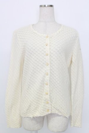 画像: INGEBORG / お花ボタンニットカーディガン  アイボリー T-25-12-25-001-LO-TO-SA-ZT
