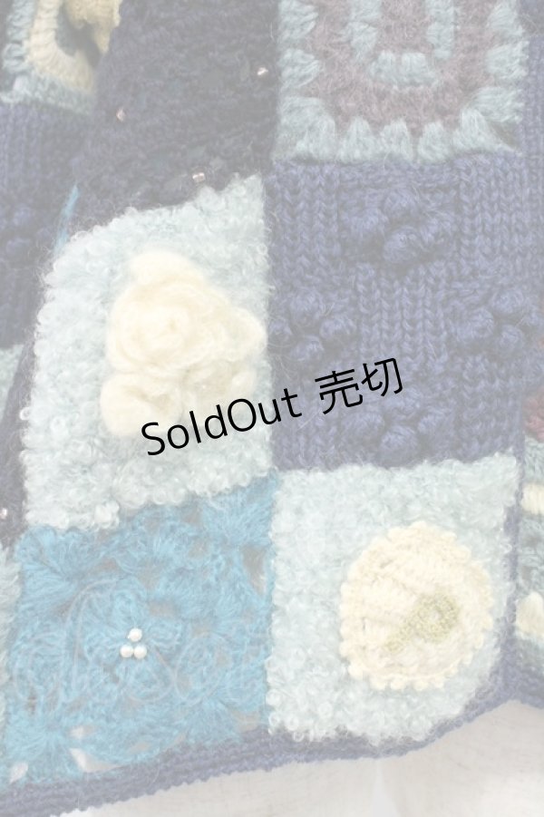 画像5: PINK HOUSE / パッチワークニットカーディガン  青 T-25-12-25-002-LO-TO-SA-ZT (5)