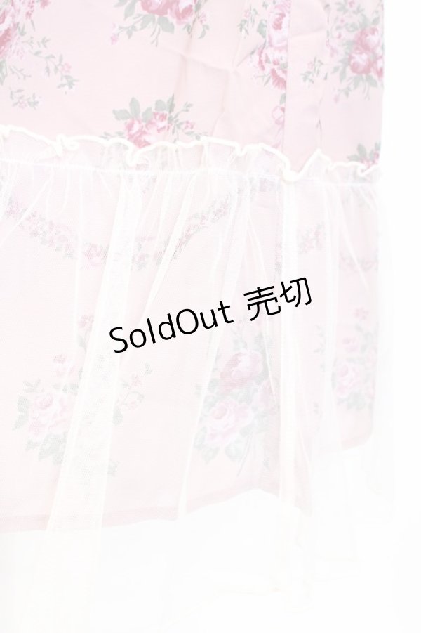 画像4: axes femme / チュール配色ブーケスカート  ピンク T-25-12-25-020-AX-SK-SA-ZT (4)