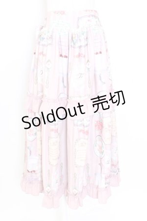 画像: axes femme Kawaii / ティティ×ベアファミリースカート  ピンク T-25-12-25-022-AX-SK-SA-ZH