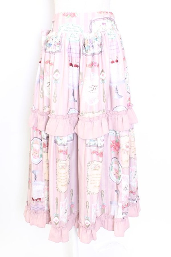 画像1: axes femme kawaii / ティティ×ベアファミリースカート  ピンク T-25-12-25-022-AX-SK-SA-ZT (1)