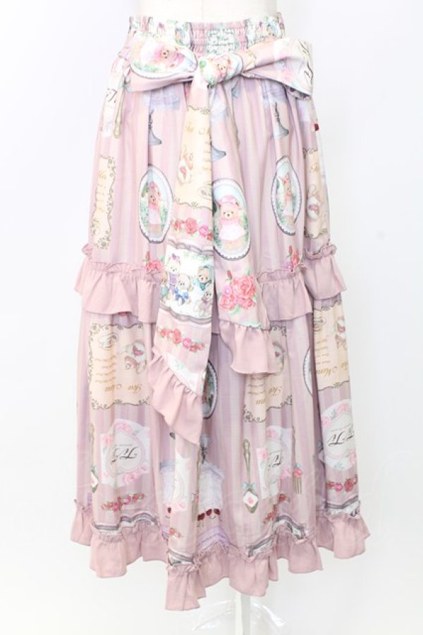 画像2: axes femme kawaii / ティティ×ベアファミリースカート  ピンク T-25-12-25-022-AX-SK-SA-ZT (2)