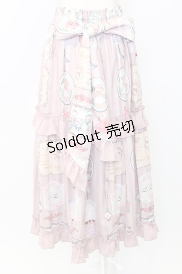 画像2: axes femme Kawaii / ティティ×ベアファミリースカート  ピンク T-25-12-25-022-AX-SK-SA-ZH (2)