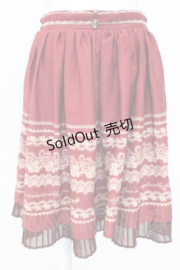 画像1: axes femme / メッセージ柄スカート  ボルドー T-25-12-25-023-AX-SK-SA-ZT429 (1)