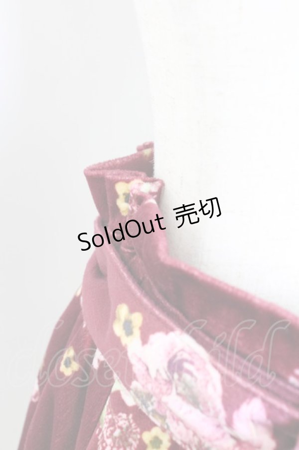 画像4: axes femme / 花柄プリントベロアスカート  ボルドー T-25-12-25-024-AX-SK-SA-ZT429 (4)