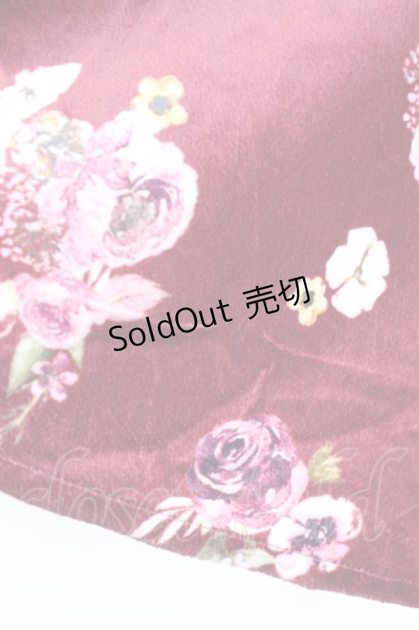 画像5: axes femme / 花柄プリントベロアスカート  ボルドー T-25-12-25-024-AX-SK-SA-ZT429 (5)