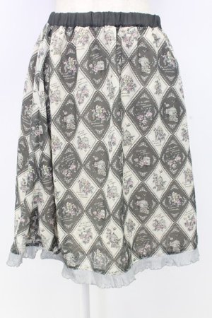 画像: axes femme / アーガイル裾フリルスカート M グレー T-25-12-25-026-AX-SK-SA-ZT