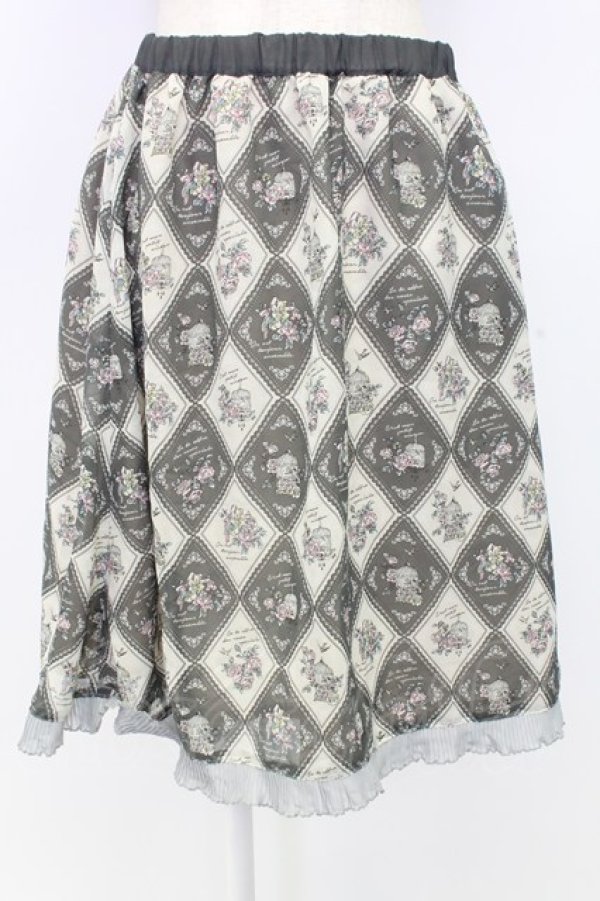 画像1: axes femme / アーガイル裾フリルスカート M グレー T-25-12-25-026-AX-SK-SA-ZT (1)