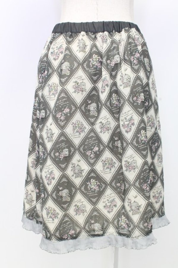 画像2: axes femme / アーガイル裾フリルスカート M グレー T-25-12-25-026-AX-SK-SA-ZT (2)