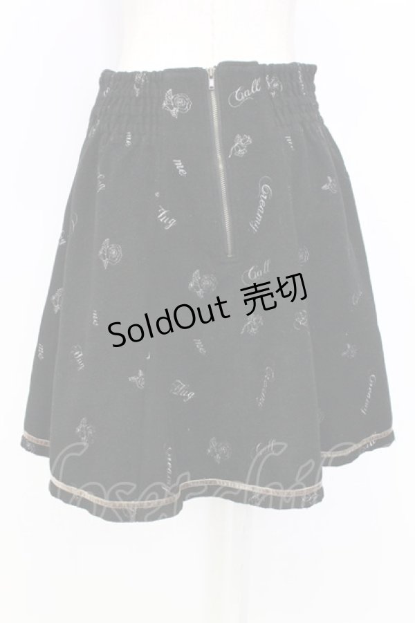 画像2: axes femme / 刺繍&編み上げスカート M ブラック T-25-12-25-029-AX-SK-SA-ZT436 (2)