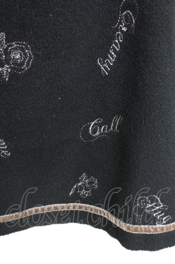 画像5: axes femme / 刺繍&編み上げスカート M ブラック T-25-12-25-029-AX-SK-SA-ZT (5)