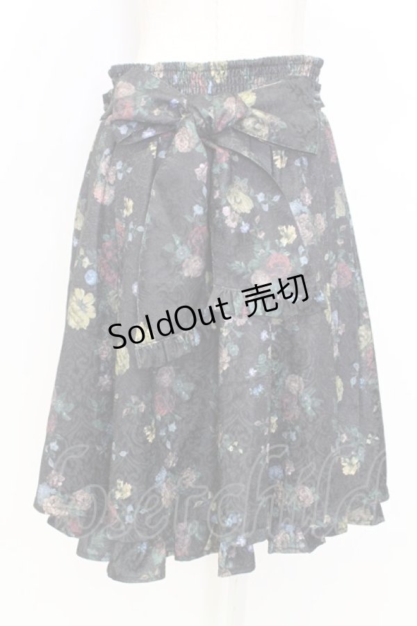画像2: axes femme Kawaii / クラシックブーケ柄スカート  黒 T-25-12-25-030-AX-SK-SA-ZH (2)