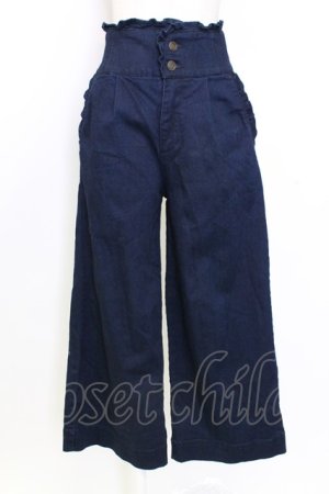 画像: axes femme / サイドフリルポケットデニムパンツ  青デニム T-25-12-25-035-AX-PA-SA-ZT