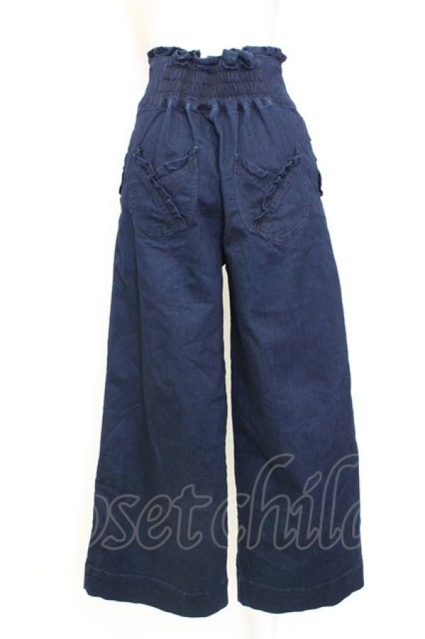 画像2: axes femme / サイドフリルポケットデニムパンツ  青デニム T-25-12-25-035-AX-PA-SA-ZT (2)