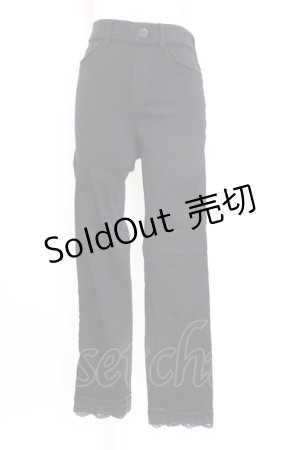 画像: axes femme / 裾レースストレッチパンツ M 黒 T-25-12-25-036-AX-PA-SA-ZT