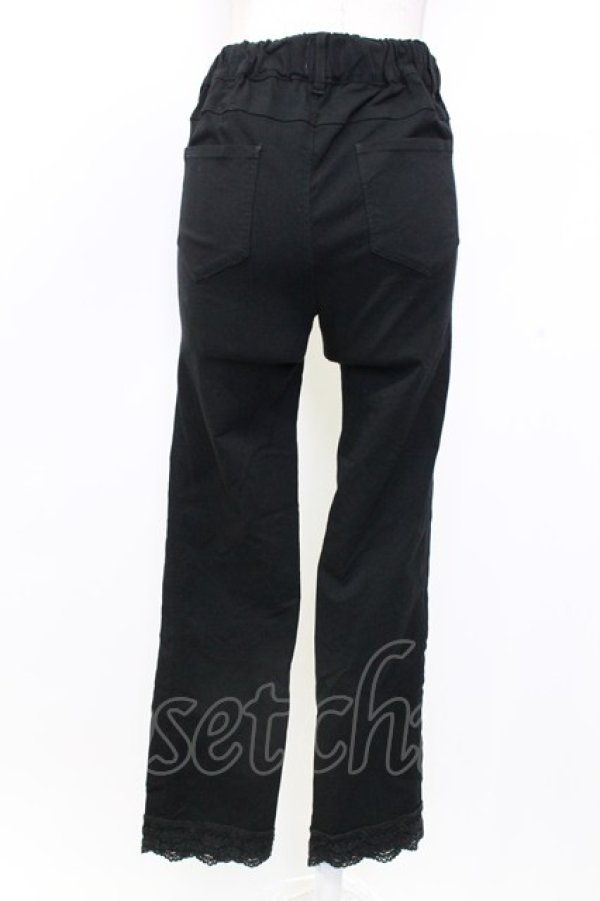 画像2: axes femme / 裾レースストレッチパンツ M 黒 T-25-12-25-036-AX-PA-SA-ZT (2)