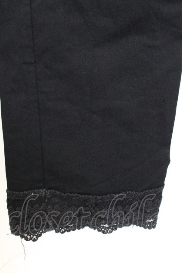 画像4: axes femme / 裾レースストレッチパンツ M 黒 T-25-12-25-036-AX-PA-SA-ZT (4)