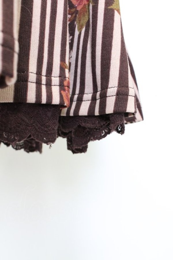 画像4: axes femme / ストライプＸ花プリントチュニック M アカ T-25-12-25-007-AX-OP-SA-ZT (4)