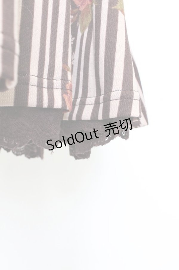 画像4: axes femme / ストライプＸ花プリントチュニック M アカ T-25-12-25-007-AX-OP-SA-ZT414 (4)