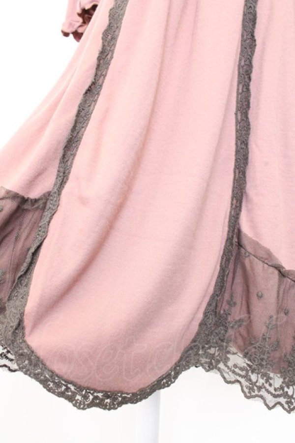 画像4: axes femme / カメオレースカットワンピース  ピンクＸグレー T-25-12-25-010-AX-OP-SA-ZT (4)