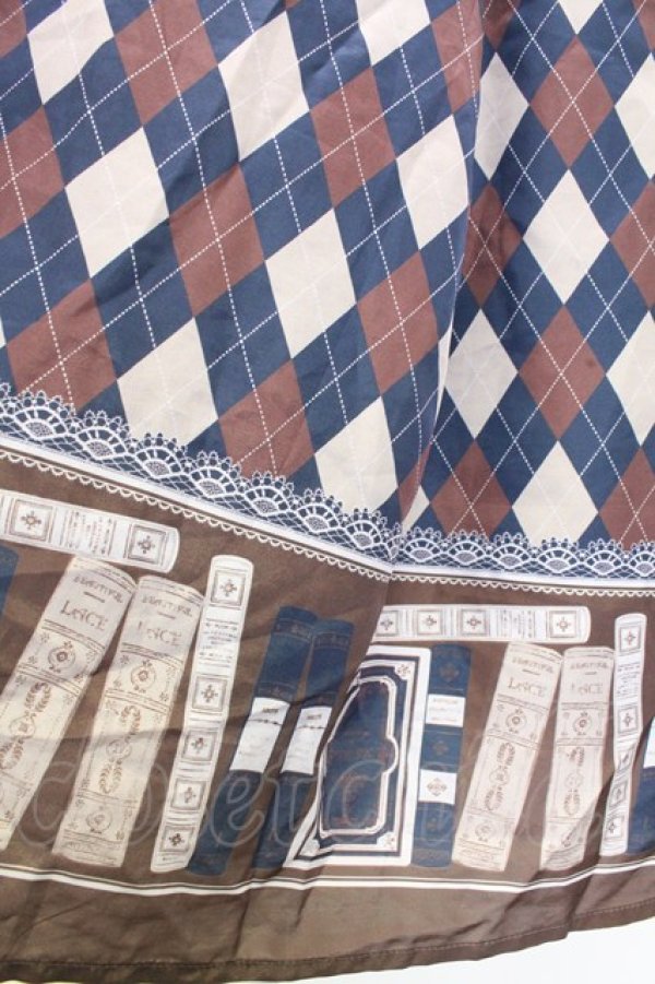 画像4: axes femme / ドッキングワンピース M ブラウン×ネイビー T-25-12-25-012-AX-OP-SA-ZT (4)