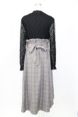 画像2: axes femme / レースドッキングワンピース  黒Ｘグレーチェック T-25-12-25-013-AX-OP-SA-ZT (2)