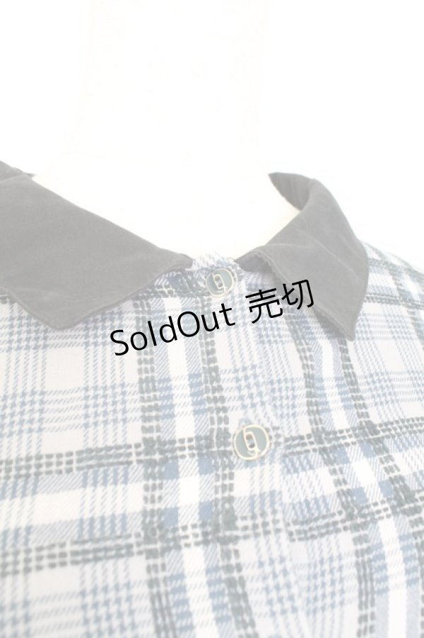 画像3: axes femme / モールチェック柄シャツワンピース M ネイビー T-25-12-25-014-AX-OP-SA-ZT (3)
