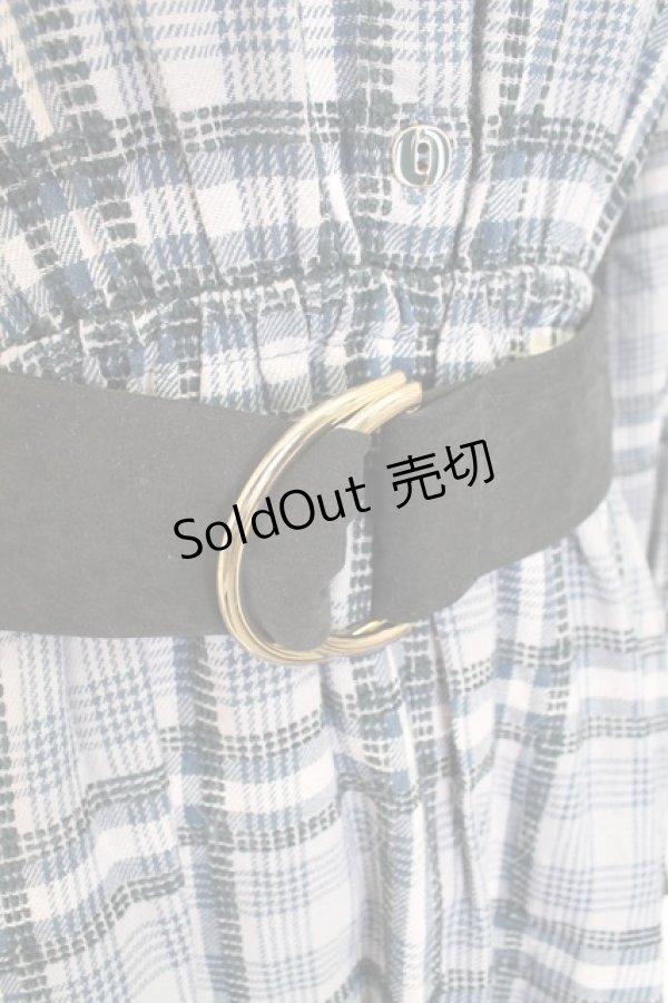 画像4: axes femme / モールチェック柄シャツワンピース M ネイビー T-25-12-25-014-AX-OP-SA-ZT (4)