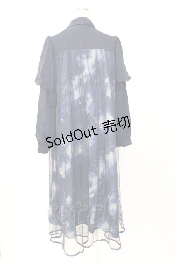 画像2: axes femme / テレスコーププリントケープ風ワンピース M ネイビー T-25-12-25-015-AX-OP-SA-ZT (2)