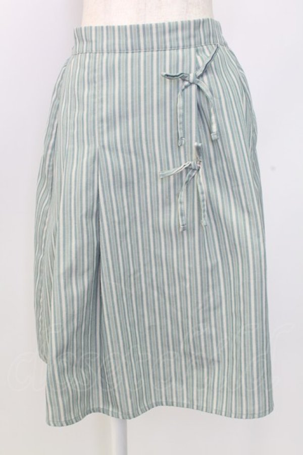 画像1: axes femme POETIQUE / ストライプリボンスカート  グリーン T-25-12-25-017-AX-SK-SA-ZT (1)