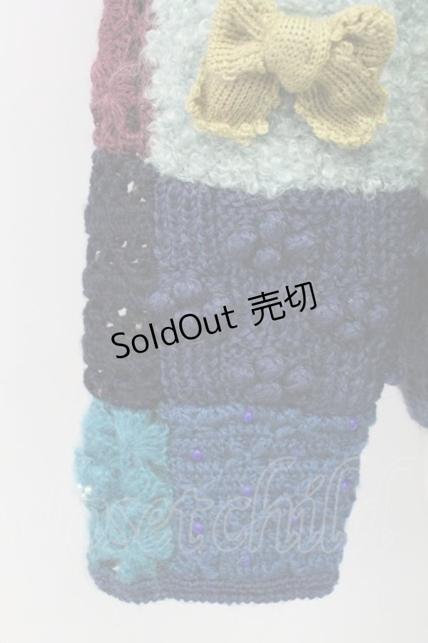 画像4: PINK HOUSE / パッチワークニットカーディガン  青 T-25-12-25-002-LO-TO-SA-ZT (4)