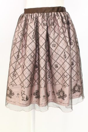 画像: axes femme POETIQUE / チュール重ねねこ柄スカート M ピンク T-25-12-25-019-AX-SK-SA-ZT
