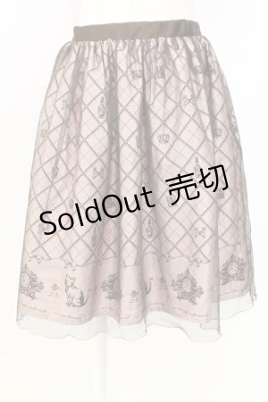 画像: axes femme POETIQUE / チュール重ねねこ柄スカート M ピンク T-25-12-25-019-AX-SK-SA-ZT430