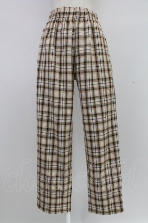 画像: Candy Stripper / チェックゴムウエストパンツ 2 ベージュ T-25-12-26-025-PU-PA-SA-ZT