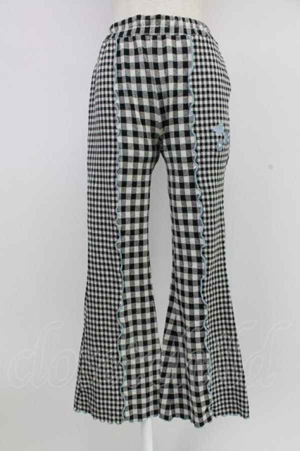画像1: Candy Stripper / GINGHAM FLARE PANTS 2 ブラック T-25-12-26-026-PU-PA-SA-ZT (1)
