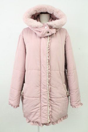 画像: Ank Rouge / キラキラリボン中綿ブルゾン  ピンク T-25-12-26-034-CA-CO-SA-ZT