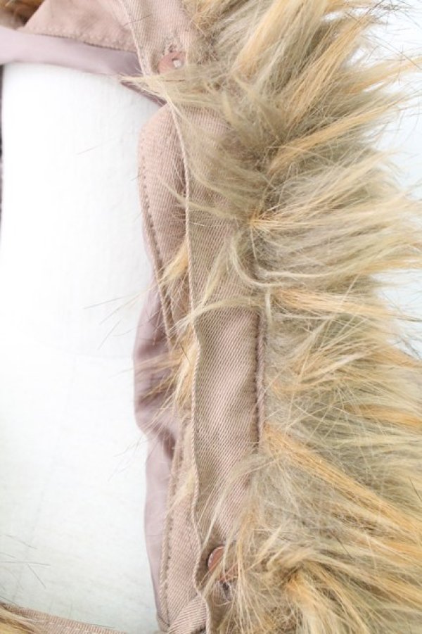 画像3: axes femme / ファーフードダブルボタンモッズコート M ブラウン T-25-12-26-035-AX-CO-SA-ZT (3)