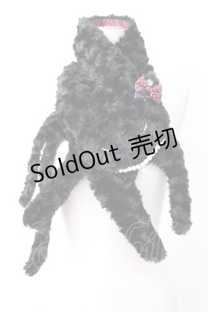 画像: axes femme / プーちゃんマフラー  ブラック T-25-12-26-036-AX-ZA-SA-ZT