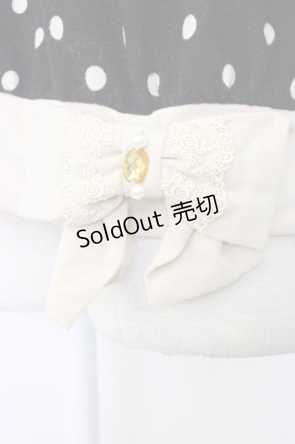 画像4: axes femme / ドット柄胸元切替プルオーバー M ブラック T-25-12-26-005-AX-TO-SA-ZT (4)