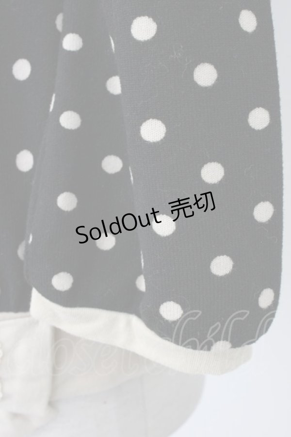 画像5: axes femme / ドット柄胸元切替プルオーバー M ブラック T-25-12-26-005-AX-TO-SA-ZT (5)