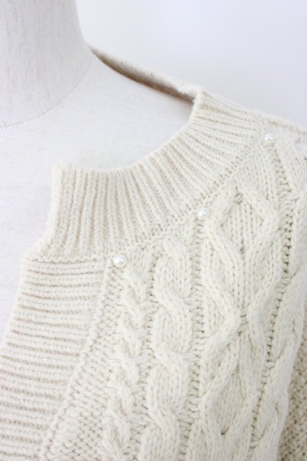 画像3: axes femme / 襟元パールニット M ベージュ T-25-12-26-007-AX-TO-SA-ZT (3)