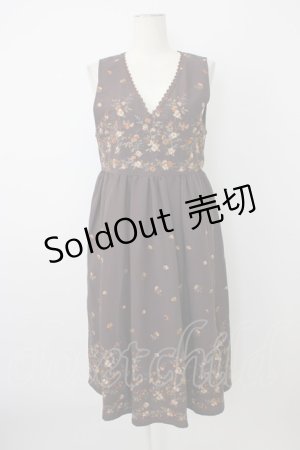 画像: axes femme / 刺繍入りワンピース M ブラウン T-25-12-26-012-AX-OP-SA-ZT523