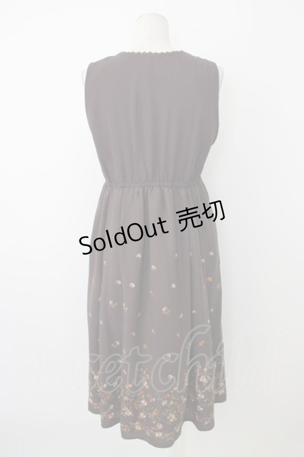 画像2: axes femme / 刺繍入りワンピース M ブラウン T-25-12-26-012-AX-OP-SA-ZT523 (2)