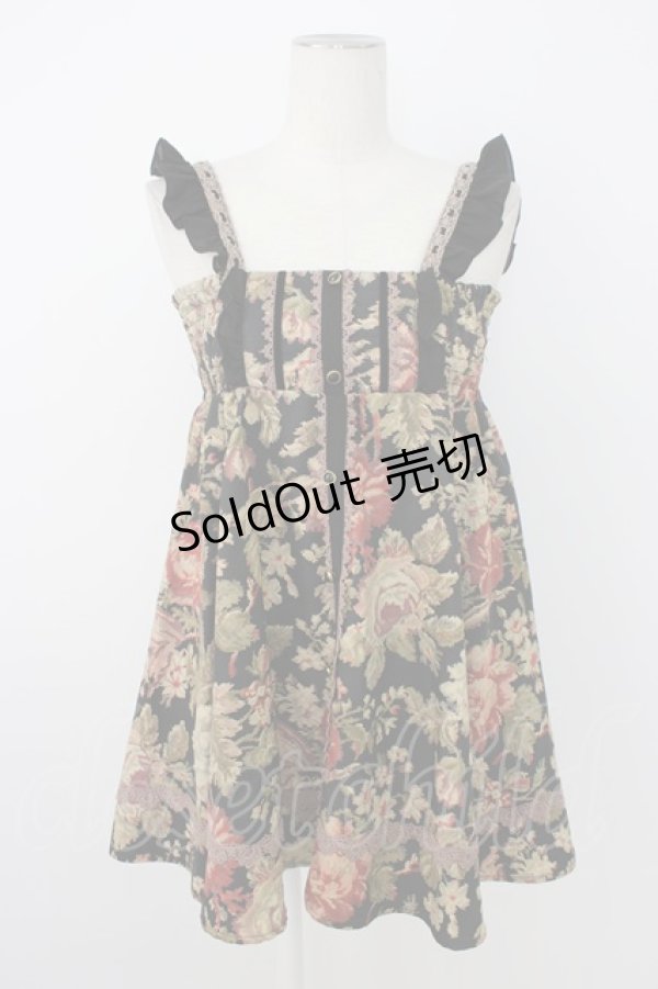 画像1: axes femme / ゴブラン柄チュニック  黒 T-25-12-26-013-AX-OP-SA-ZT523 (1)