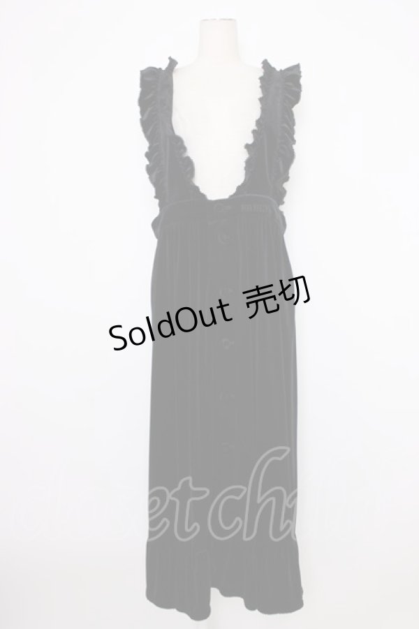 画像1: PINK HOUSE / スノーベロアジャンパースカート  黒 T-25-12-26-015-LO-OP-SA-ZT (1)