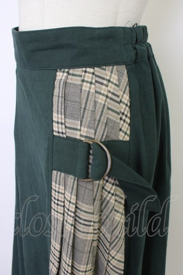 画像3: OLIVE des OLIVE / 切替プリーツスカート  グリーン T-25-12-26-020-0-SK-SA-ZT (3)
