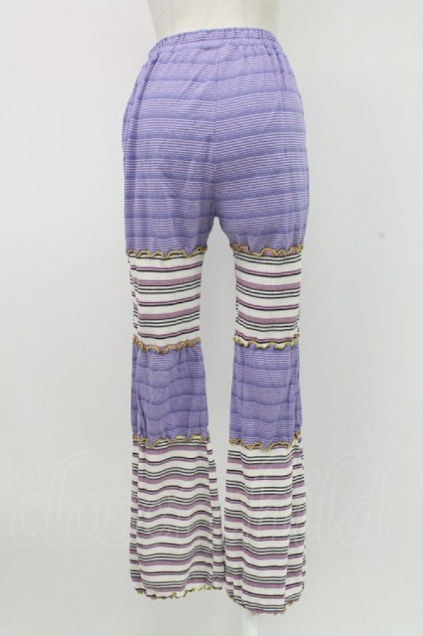 画像2: Candy Stripper / CANDY JOIN UP BORDER FLARE PANTS 2 パープル T-25-12-26-024-PU-PA-SA-ZT (2)