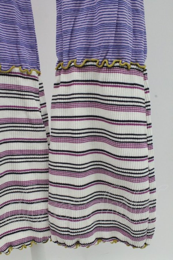 画像4: Candy Stripper / CANDY JOIN UP BORDER FLARE PANTS 2 パープル T-25-12-26-024-PU-PA-SA-ZT (4)